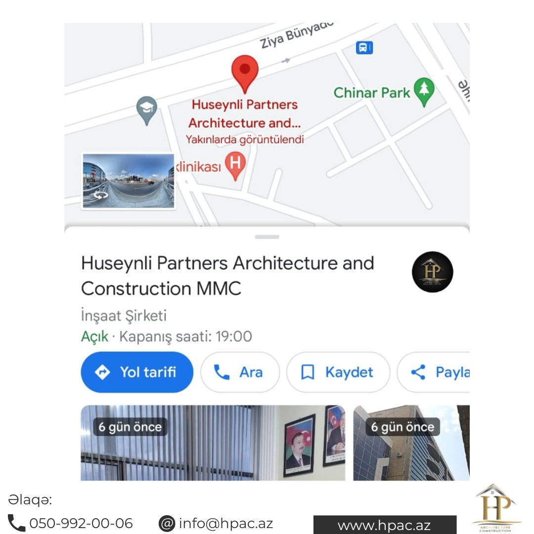 Artıq Google Map-dan ünvanımızı asanlıqla tapa bilərsiniz.